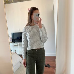 Top shop grey cable-knit sweater